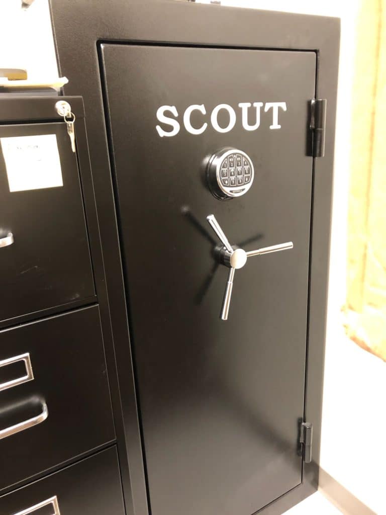 SCOUT brand safe with a digital keypad lock